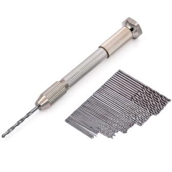 Ручная мини дрель со сверлами от 0,3 до 3,2 мм